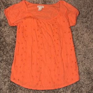 Tangerange top with floral patten